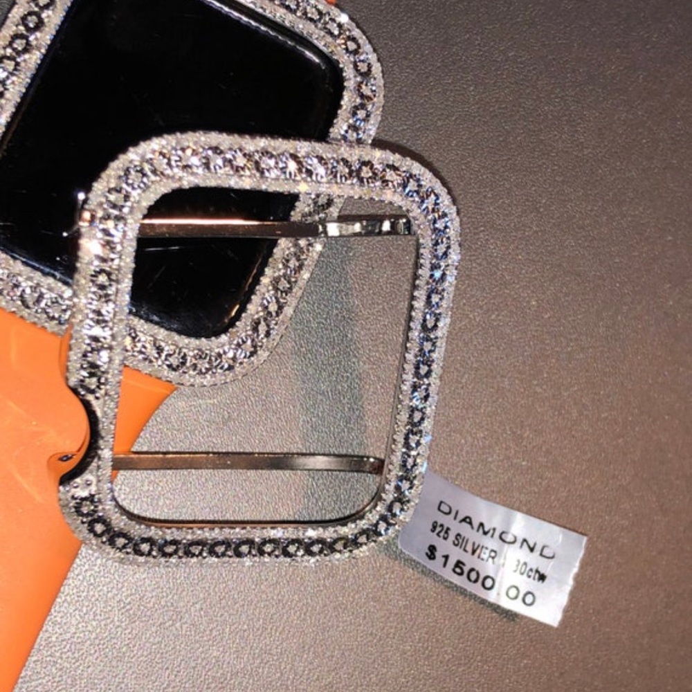 Real diamond Apple Watch bezel for series 8 Genuine diamonds NOT CZ 45mm, 41mm - Picture 14 of 15